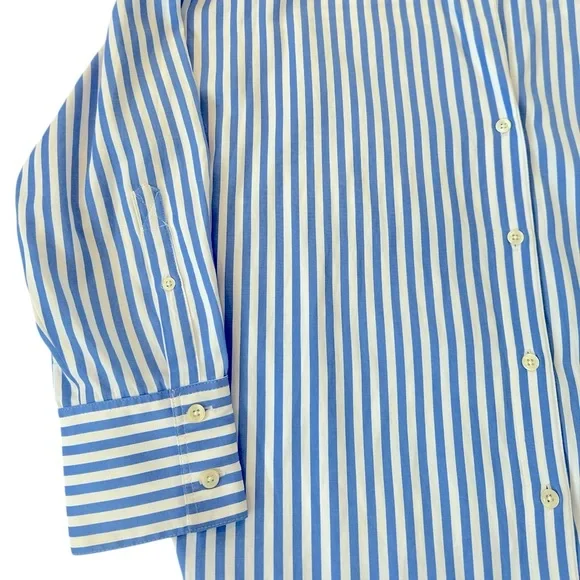 Zara Striped Oversized Poplin Button Down Shirt - Picture 5 of 9